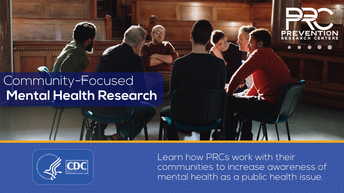 UTHpromotion's tweet photo. Achieving mental health equity is a priority focus area for the @cdcgov #PRCnetwork. Learn how PRCs are addressing the mental health needs of their communities by improving community responses to mental health crises with trainings and capacity building. https://t.co/UWX58dHOKu https://t.co/luFfm4AbVv