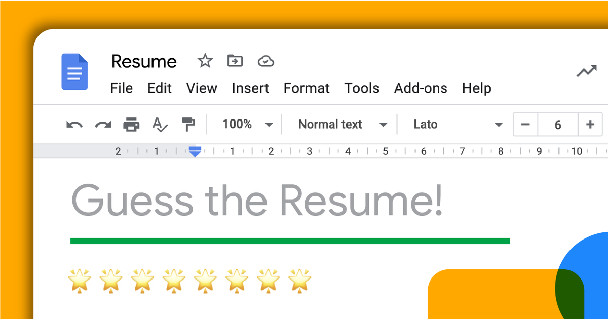 GoogleWorkspace's tweet photo. Let’s face it: we all make our resumes sound a bit more magical than they actually are. What kind of job do you think this resume is for? → https://t.co/lpL4VLWg79 https://t.co/pQL8yzkIGq
