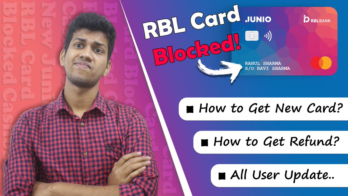 DekhReview's tweet image. Junio RBL Card Blocked ❌ |  How to Get Refund? How to Get New Junio Card? | New Junio Transcorp Card | @DekhReview 

Link : youtu.be/JrCVhkNj9Bk

Like, Share &amp;amp; Subscribe Our Channel ❤️❤️

#Junio #Card #JunioApp #Cashback #Discount #Rewards #CashbackCard #JunioBlocked #Review