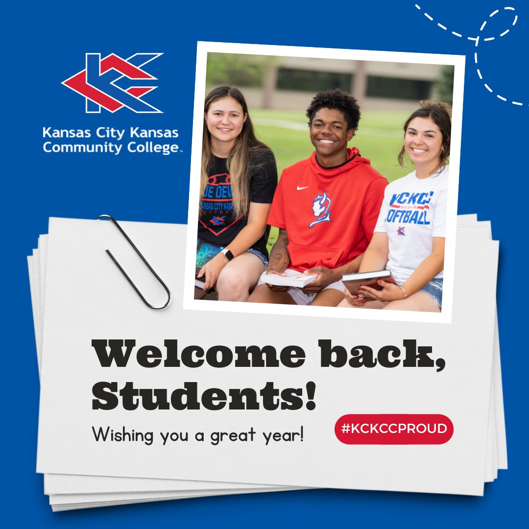 Welcome back to school Blue Devils! 📚 Hoping you have a great first day and an even better semester. #KCKCCProud #HornsUp #WelcomeBack