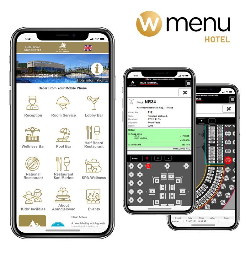 wMenu_'s tweet photo. We are proud to announce the implementation of the wMenu Hotel Guide in the luxurious Hotel Izvor Arandjelovac
The emphasis was on full implementations of guest self-ordering (in-room dining, pool bar ordering, wellness ordering and restaurant ordering) 
#app #hotel #selforder https://t.co/XIjDRlzIMT