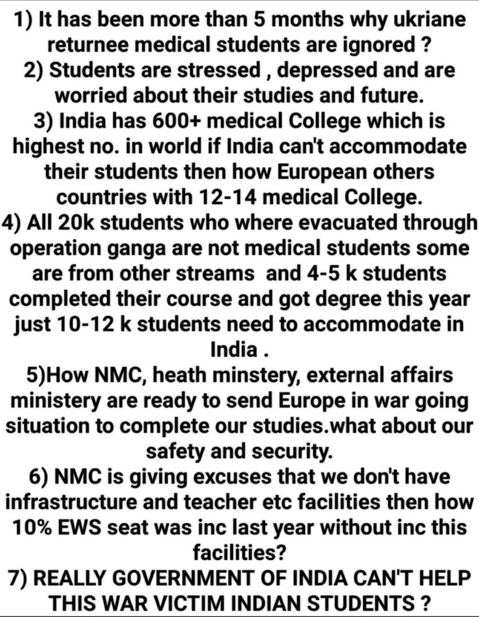 akki9693's tweet photo. #studentsindark @PMOIndia @mansukhmandviya @narendramodi @rashtrapatibhvn @DrSJaishankar @AmitShah  please accomodate in indian medical College ( war victim students). Sir we are really in depression and agent also pressure us to Sumit fee please save us 🇮🇳🙏 https://t.co/IYLSrqbyyQ