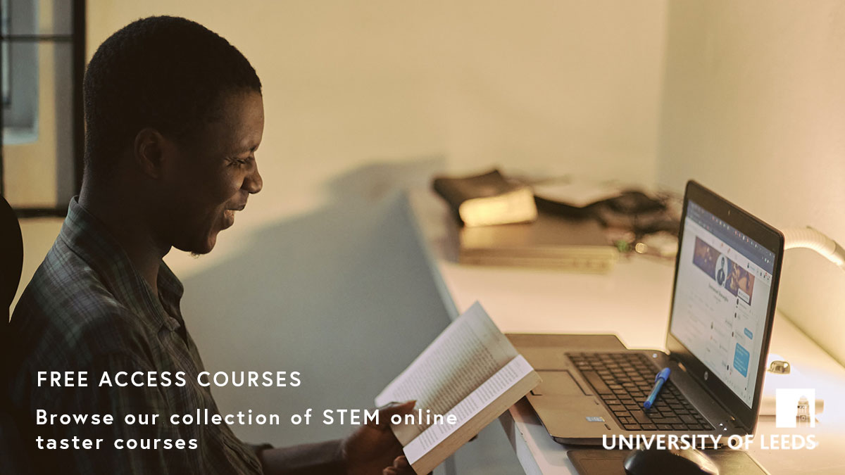 uoldigital's tweet photo. Interested in studying a #STEM (#science, #technology, #engineering and #maths) subject at uni?
If you're thinking about which STEM subject to pick for your #undergraduatedegree, take a look at these #tastercourses led by @universityleeds experts now. https://t.co/JcZOaoxc4Z https://t.co/Jn10u1N8JQ