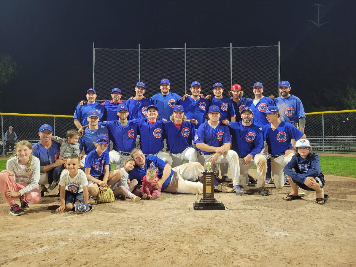 KincardineCubs's tweet photo. @KincardineCubs wrap up the 2022 MOSBL championships with 10-1 win over Woodstock. The Cubs finish the tournament with a perfect 5-0 record, out scoring their opponents 44-14. https://t.co/l0JcSi3OzR