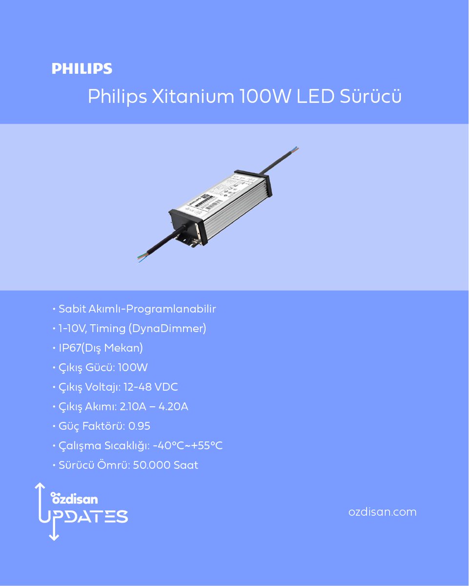 ozdisan's tweet photo. Yüksek performans ve ultra verimlilik ilkesi ile tasarlan Philips Signfy, tüm LED Driver ihtiyaçlarınıza uygun çözümler sunar. #Philips #Signfy #CertaDrive #Xitanium https://t.co/GyuPt6j2dp