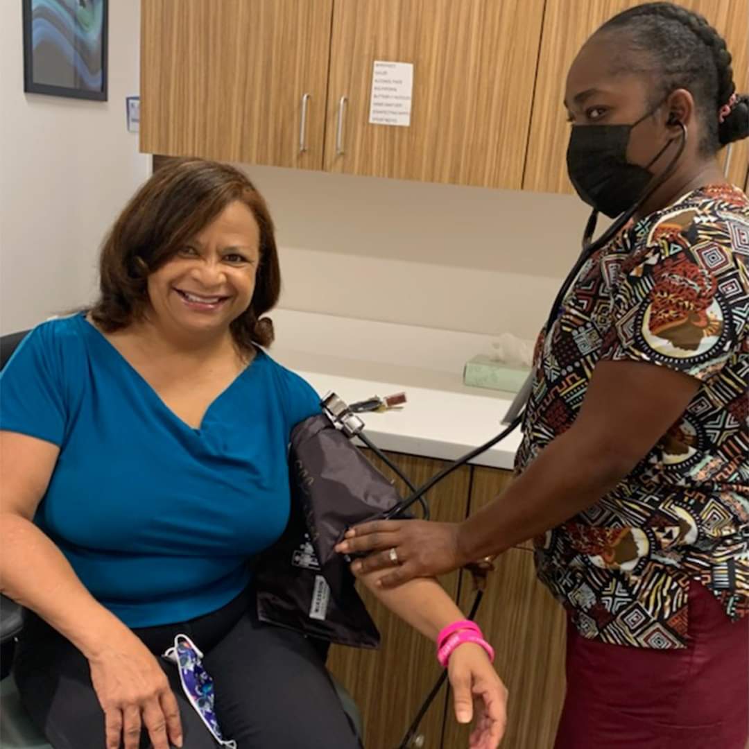 OICRockyMount's tweet photo. Theresa Alston Stokes is keeping her health a priority by getting her blood pressure checked during National Health Center Week.  Did you get yours checked? 

Make your health a priority.  Connect with one of our OIC locations today. #healthiswealth #NCHW2022 #makehealthapriority https://t.co/KHYsYnsQkC