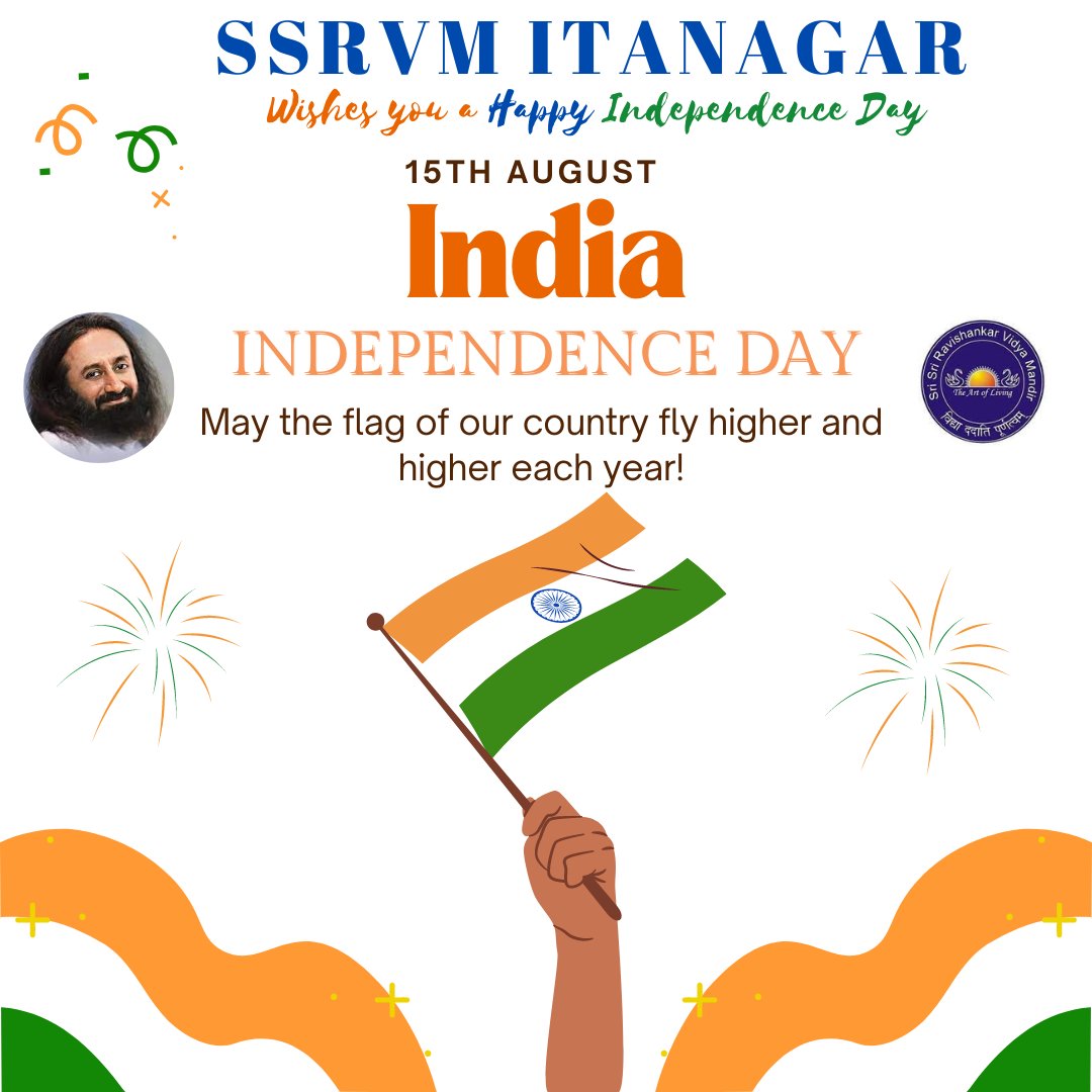 SSRVM_Itanagar's tweet photo. #SSRVMITANAGAR Wishes all our compatriots #India🇮🇳 a #HappyIndependenceday2022  #IndiaAt75. May the flag of our country fly higher and higher each year. https://t.co/HDzaGVqvN0