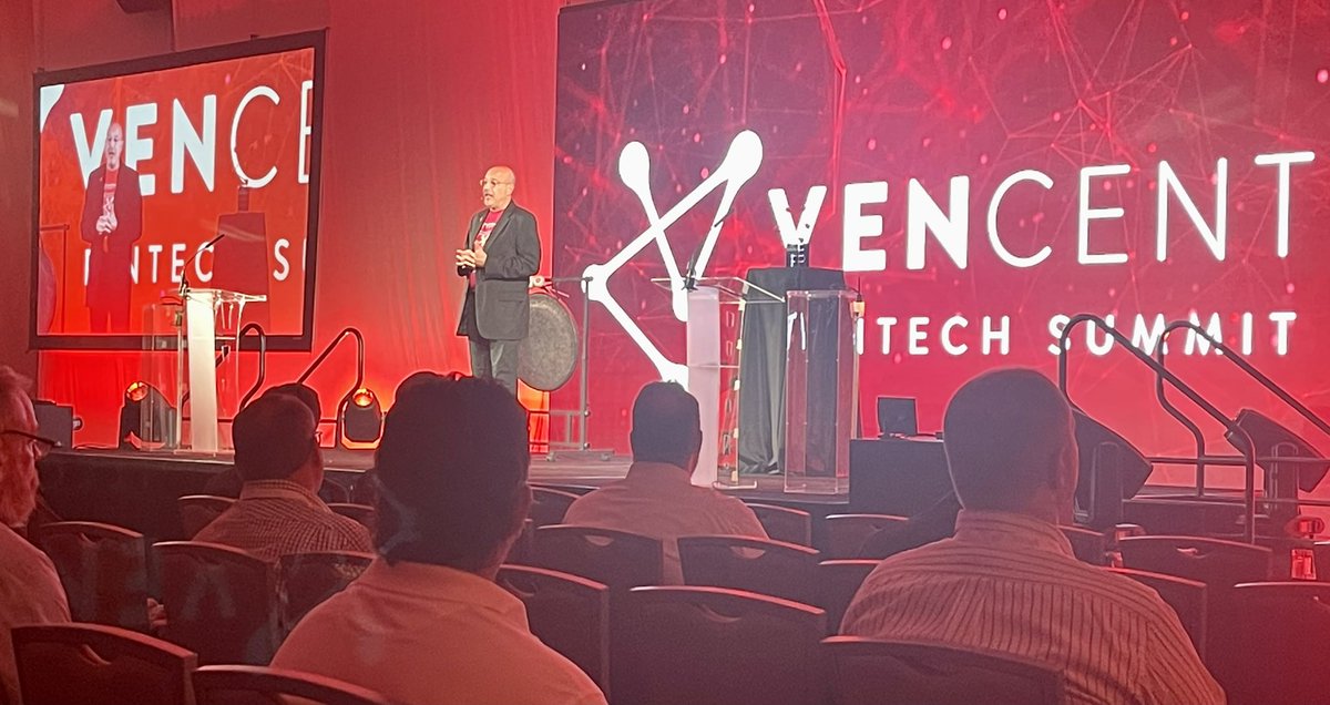 BankTechVC's tweet photo. Nobody better to kick off the @VentureCenter #vencentsummit than @tvc_wayne! Thanks for including us in this industry-defining event https://t.co/M5yNeENqLL