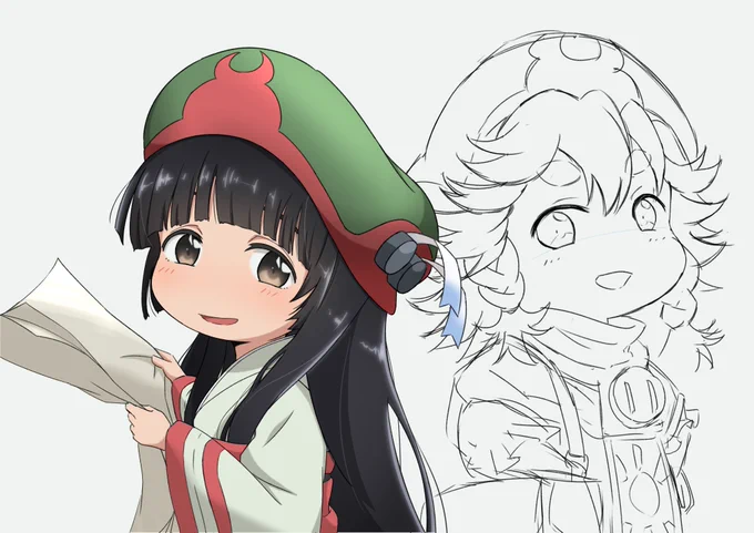 ミコチちゃん可愛く描けたのでお先に仕上げましたハクメイちゃんは明日仕上げます…!#ハクメイとミコチ 