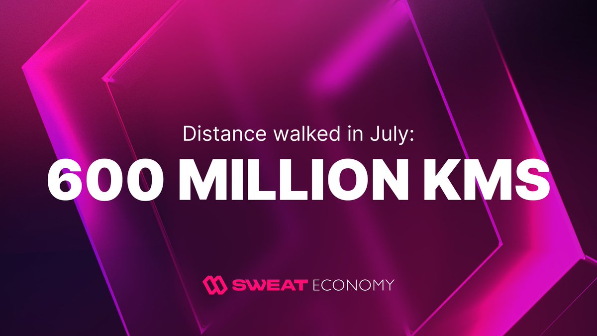 SweatEconomy's tweet photo. Distance walked in July — 600 million kms 💧 https://t.co/nLHhGuMUCR