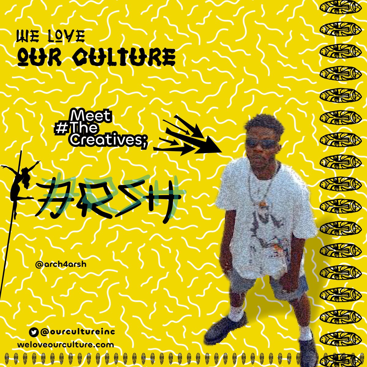 ourcultureinc's tweet photo. What can we say about this Superstar?🤔 

Well, we know he is talented, he calls himself ARSHAWO 🙄 and he sings well. On this week’s episode of #MeetTheCreatives it’s ARSH 

https://t.co/bVEPBrGixF

DIVE IN!!! https://t.co/E35F47sren