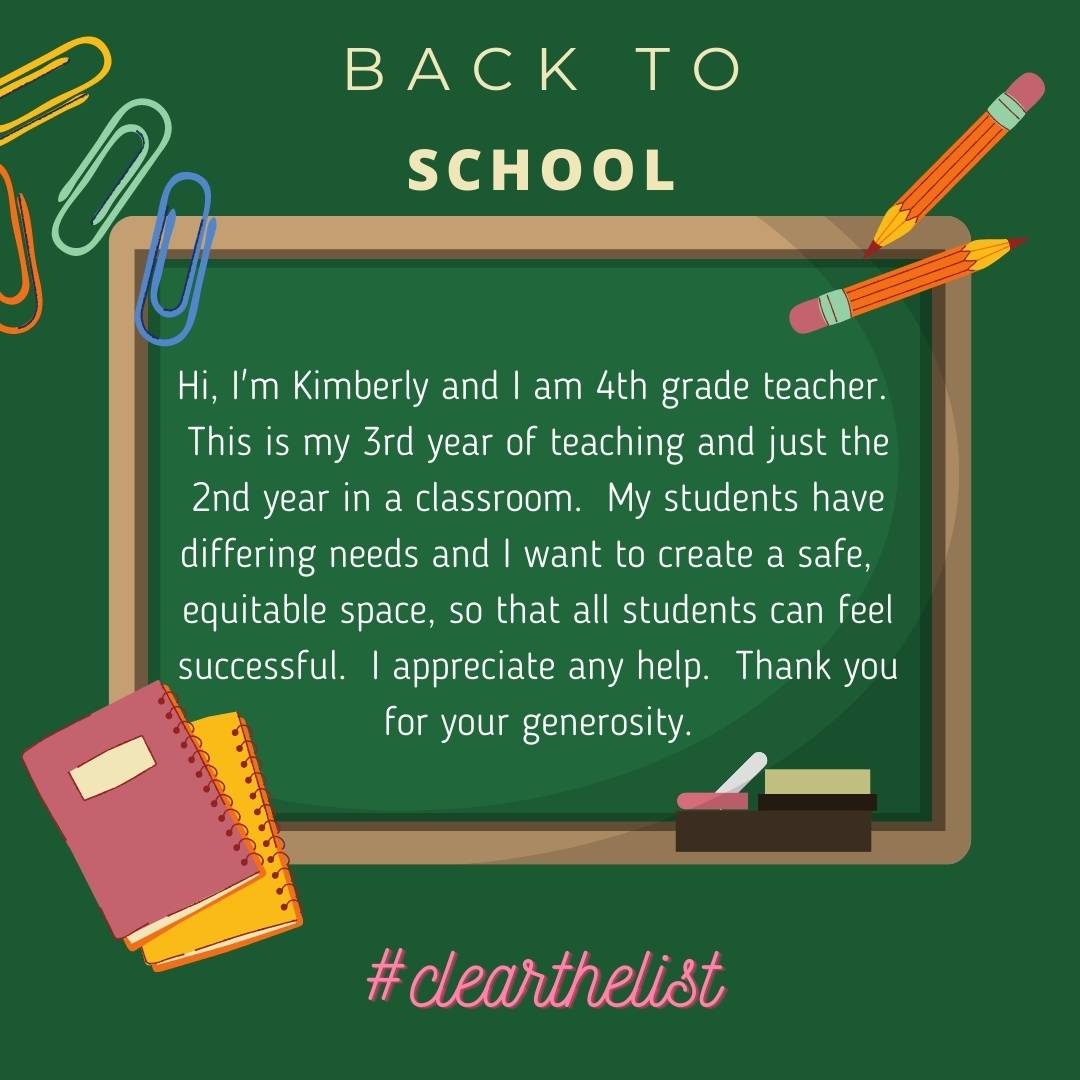 KimHEARTSLA's tweet photo. @amyriker I have students with a lot of differing needs and I would love to create a safe and equitable space for them. The items on the list will help me create that and provide a place where students can be successful and thrive. #clearthelist  https://t.co/dAYEogOlnR https://t.co/IwALy2zNS2