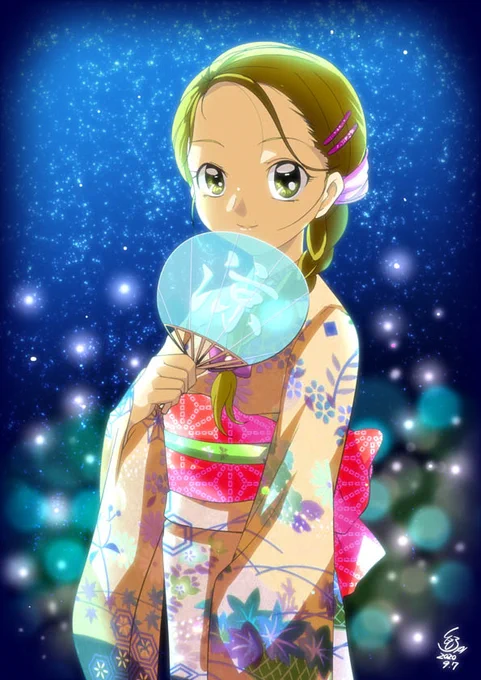 和風というか和服イラストですが(プリキュア絵) #貴方の描く和風イラストを見せてください 