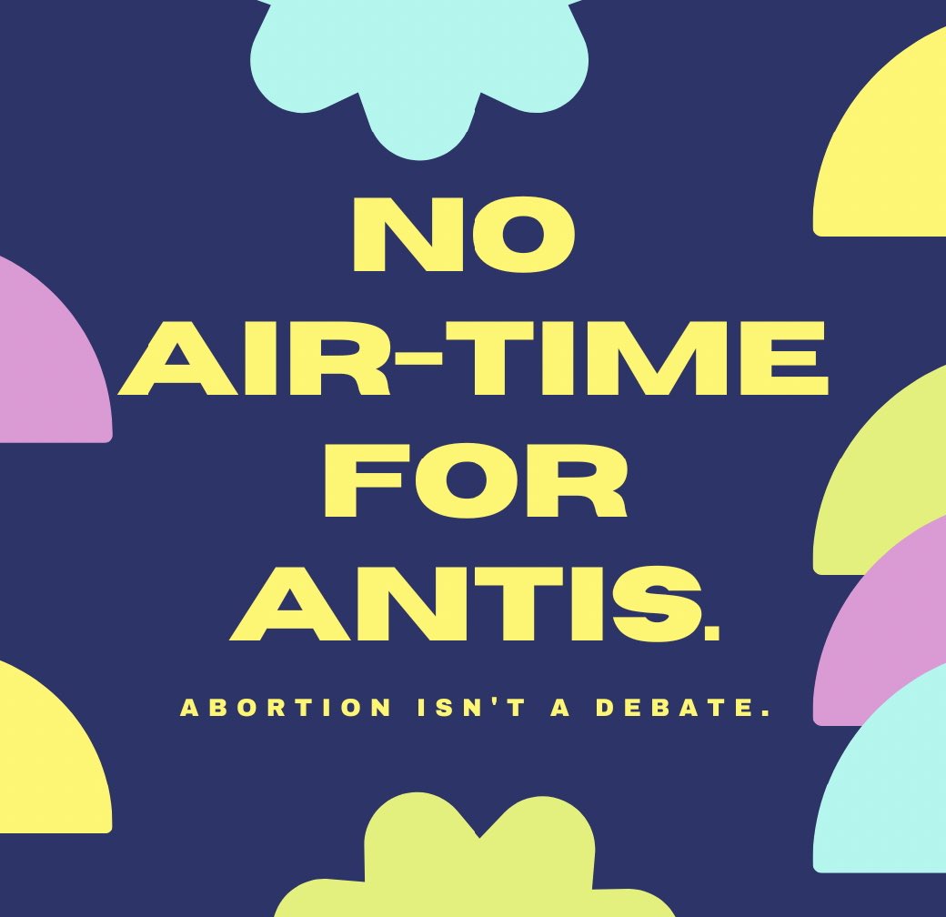 reporters/editors/producers:

stop interviewing antis. there’s no such thing as “both sides” coverage of abortion. that’s just dangerous misinformation. don’t believe me? then believe over 600 abortion providers and advocates. bit.ly/NoAirTimeForAn… #NoAirTimeForAntis <a href="/prhdocs/">@prh.org</a>