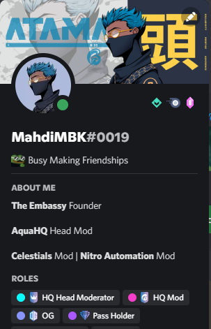 MahdiiiMBK's tweet photo. I joined @AquaToolsNFT exactly 6 months ago (2/15)
and today i got to become our headquarter Head mod which is my home🫡
feelin blessed to be surrounded by so many good people and friends in there♥️ https://t.co/Rrq5GMLJV6