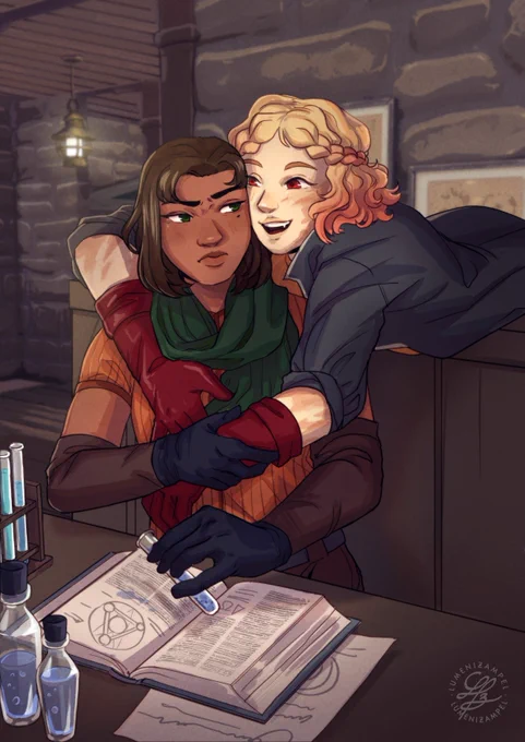 i love sapphic ocs. here's some sapphic oc art from the past week 
