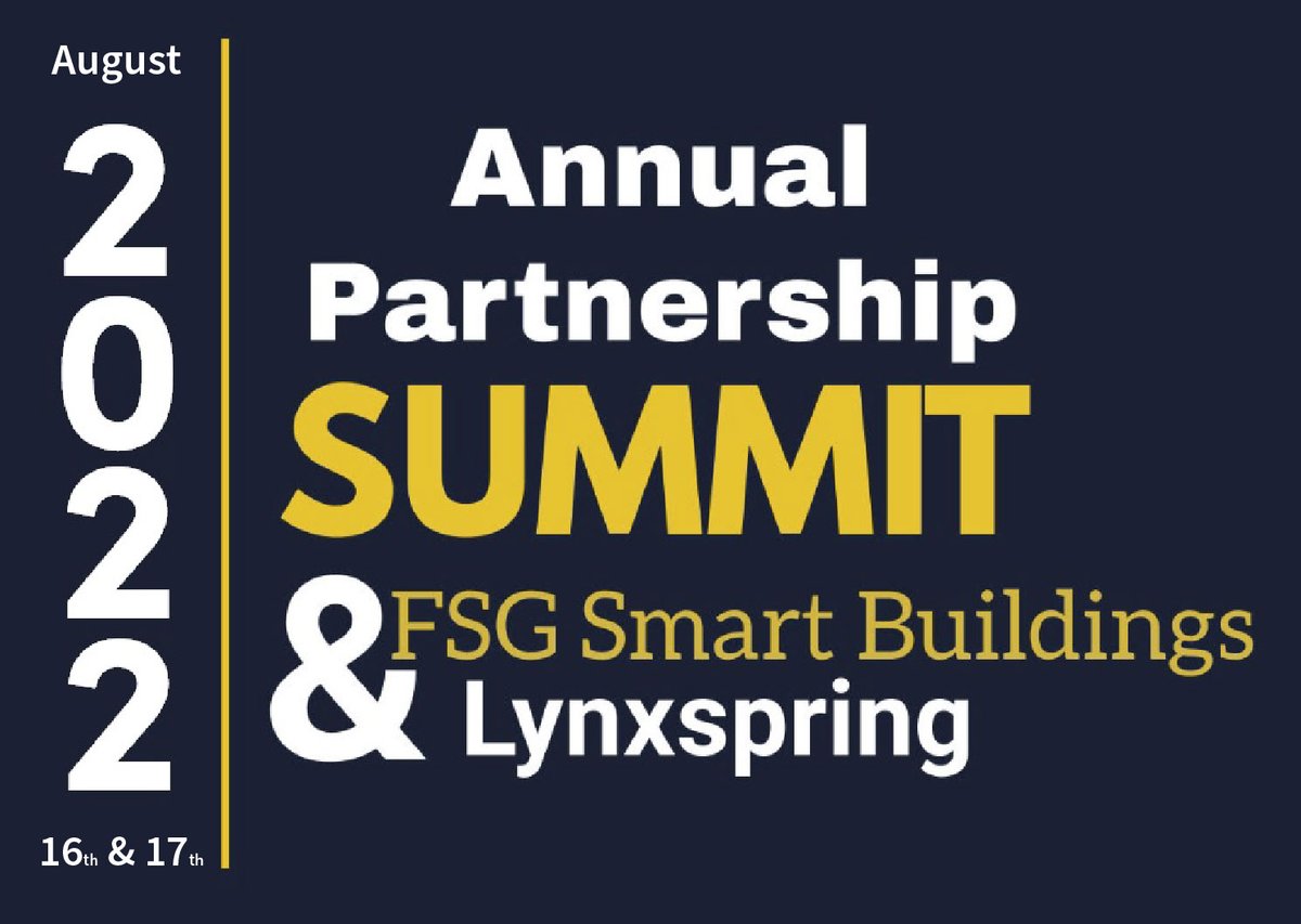 FSG Smart Buildings (@fsgsmartbuild) on Twitter photo We're pleased to be hosting <a href="/lynxspring/">Lynxspring, Inc.</a> this week for our annual partnership summit. Should be a very productive event!
#Sustainability #Summit #buildingautomation #esg #fsg #lynxspring #energyefficiency #operationsexcellence #tridium #niagara We're pleased to be hosting <a href="/lynxspring/">Lynxspring, Inc.</a> this week for our annual partnership summit. Should be a very productive event!
#Sustainability #Summit #buildingautomation #esg #fsg #lynxspring #energyefficiency #operationsexcellence #tridium #niagara