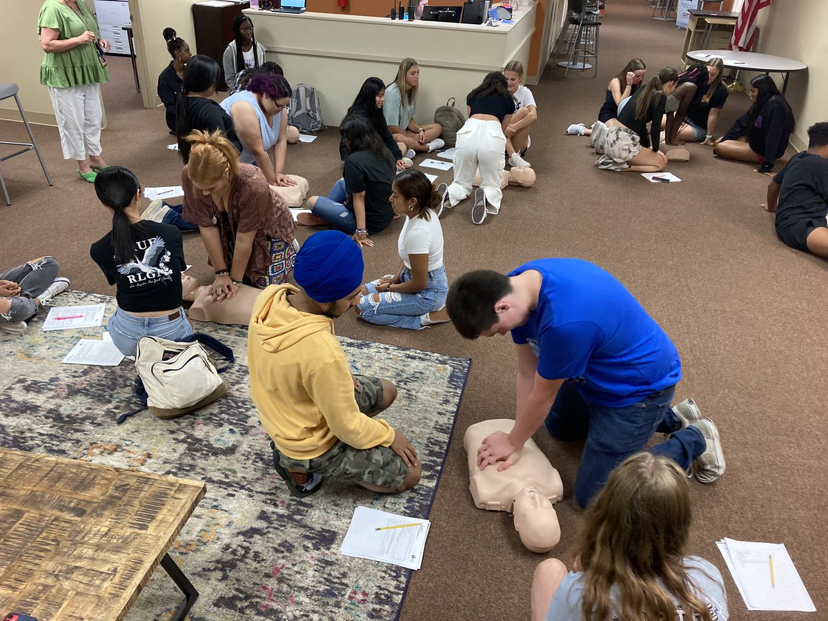 OATCHealthcare's tweet photo. CPR and BLS training to start the year… “Ah Ah Ah Ah Staying Alive, Staying Alive” @RoadrunnersOATC https://t.co/uHRRD8O4VZ
