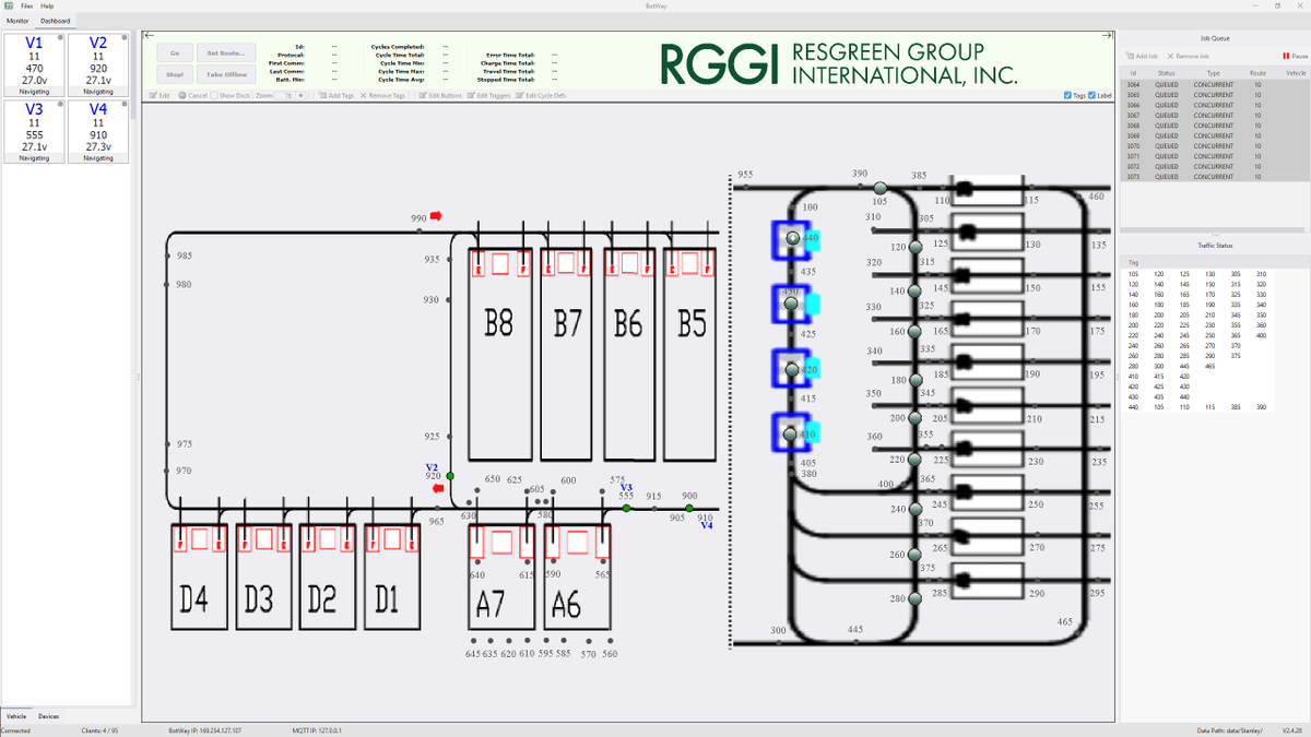 ResGreenGroup's tweet photo. Did you know that #BotWay displays the ability to run virtual #AGVs & #AMRs for route planning & traffic testing? $RGGI
#ResGreen #BotWay #automation #TrafficControlSoftware https://t.co/tW7pV4uY7W