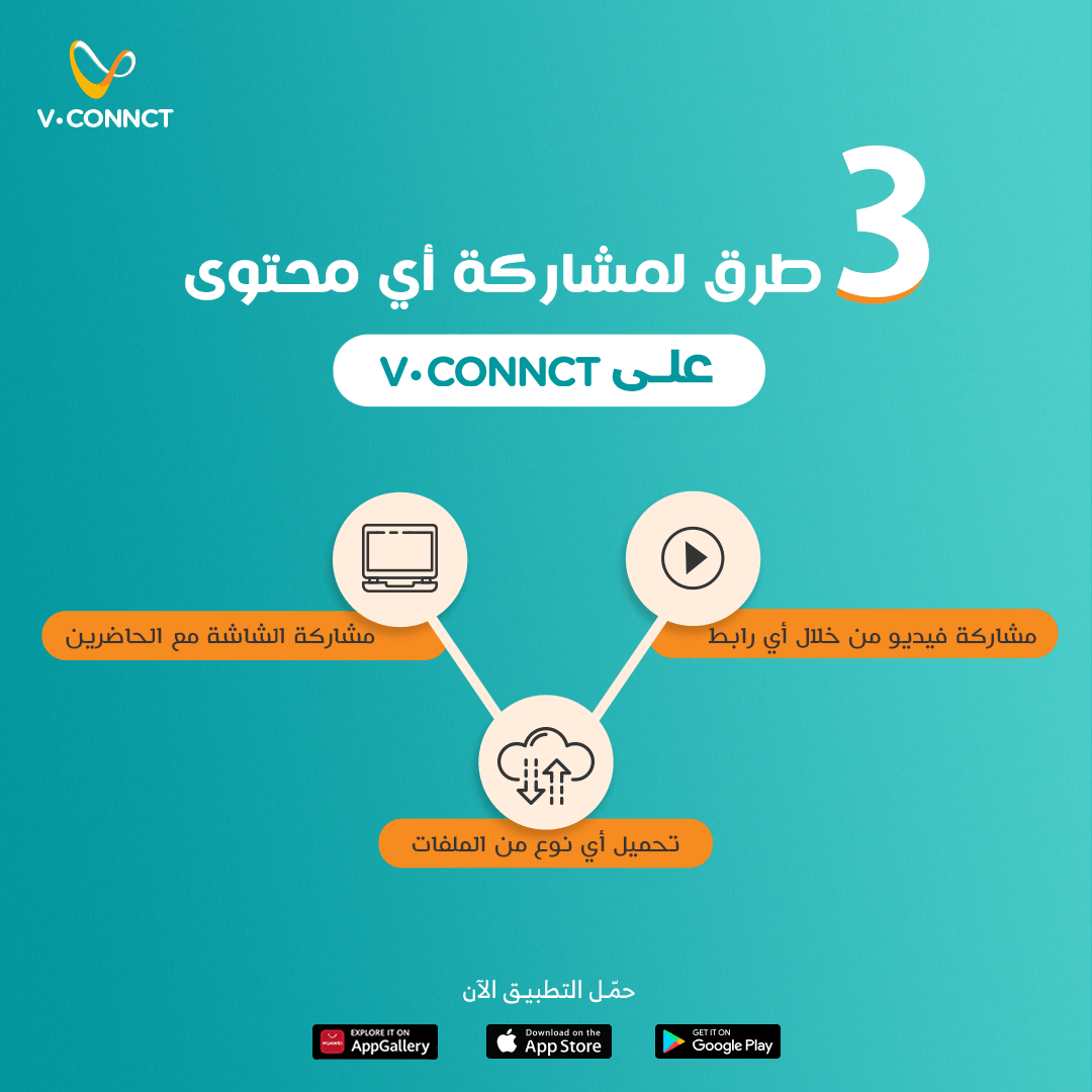 VConnct's tweet photo. منصة V.Connct هي المنصة الأولى المجهزة كلياً للتعلُم أونلاين من خلال الفصول الافتراضية، ومن ضمن المزايا المتنوعة للمنصة هو توفير 3 طرق متنوعة لمشاركة أي محتوى أثناء اجتماعات الفيديو، زي:
1) مشاركة الفيديو
2)  رفع أي نوع من الملفات
3) مشاركة الشاشة
https://t.co/yrrltqe2Sq https://t.co/FGlwC4dWpg