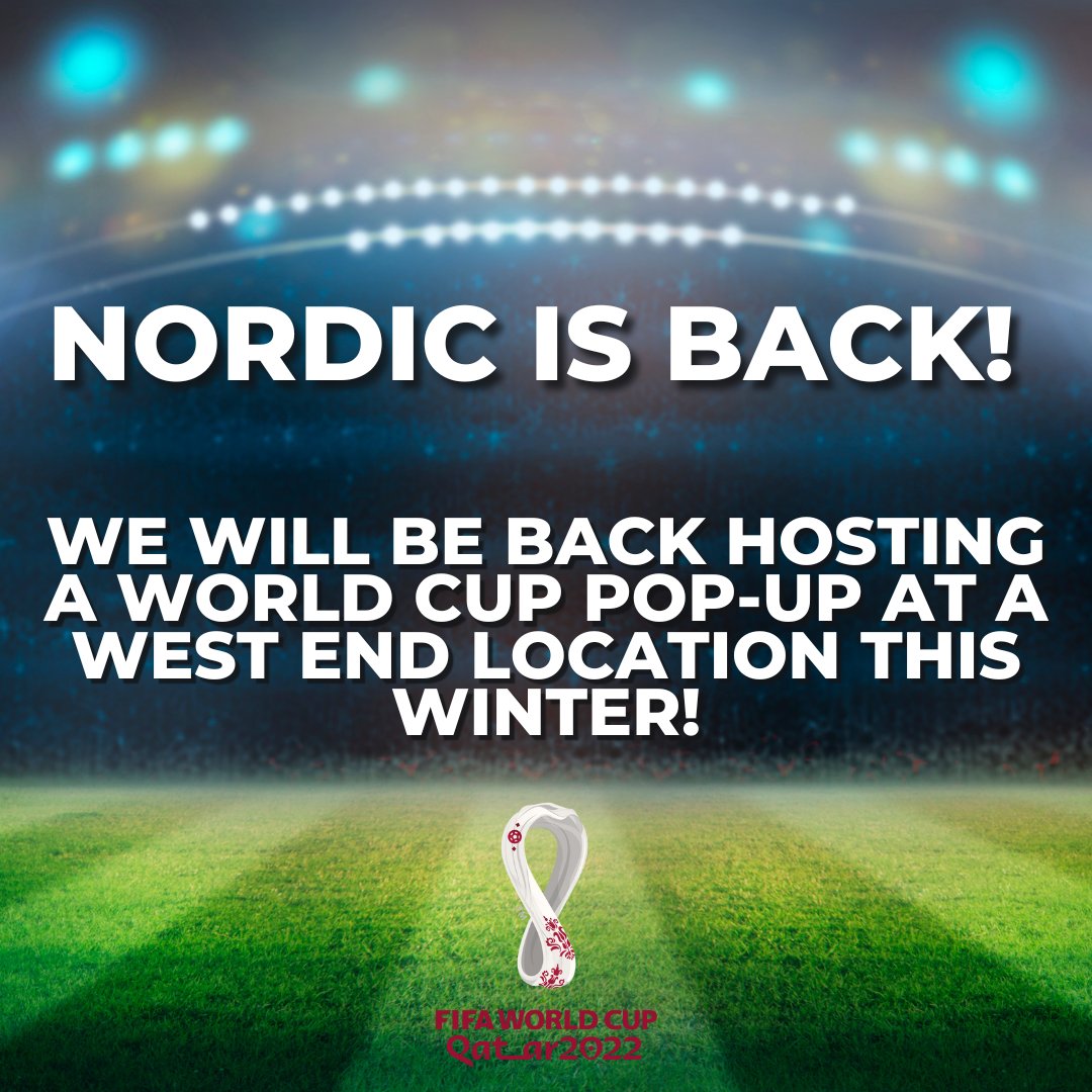 It’s the moment you’ve all been waiting for! WE ARE BACK 👀👀🙌🙌
We are happy to announce that we will be back for the World Cup live and direct this winter! We will be hosting our World Cup parties live at a West End location this Winter! 

Book 👇
nordicbar.com/world-cup/