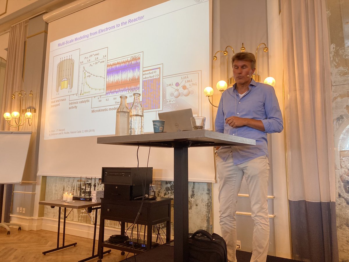 TVegge's tweet photo. Stellar lectures today by Profs. Jan Rossmeisl @HEAcatalysis , Karsten Reuter @fhi_theory and Nuria López @TheorHetCatICIQ at the @DTUtweet #CAMD2022 PhD summer school in Helsingør 💪 Poster session coming up for dessert 😃#DTUPhysics @DTUEnergy https://t.co/EFe2Fyd8eE