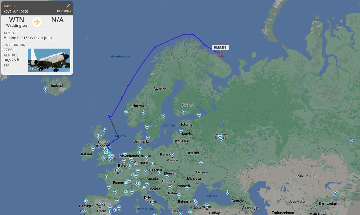 WhyThis on Twitter "UK Air Force RC135W Rivet Joint RRR7255 off the