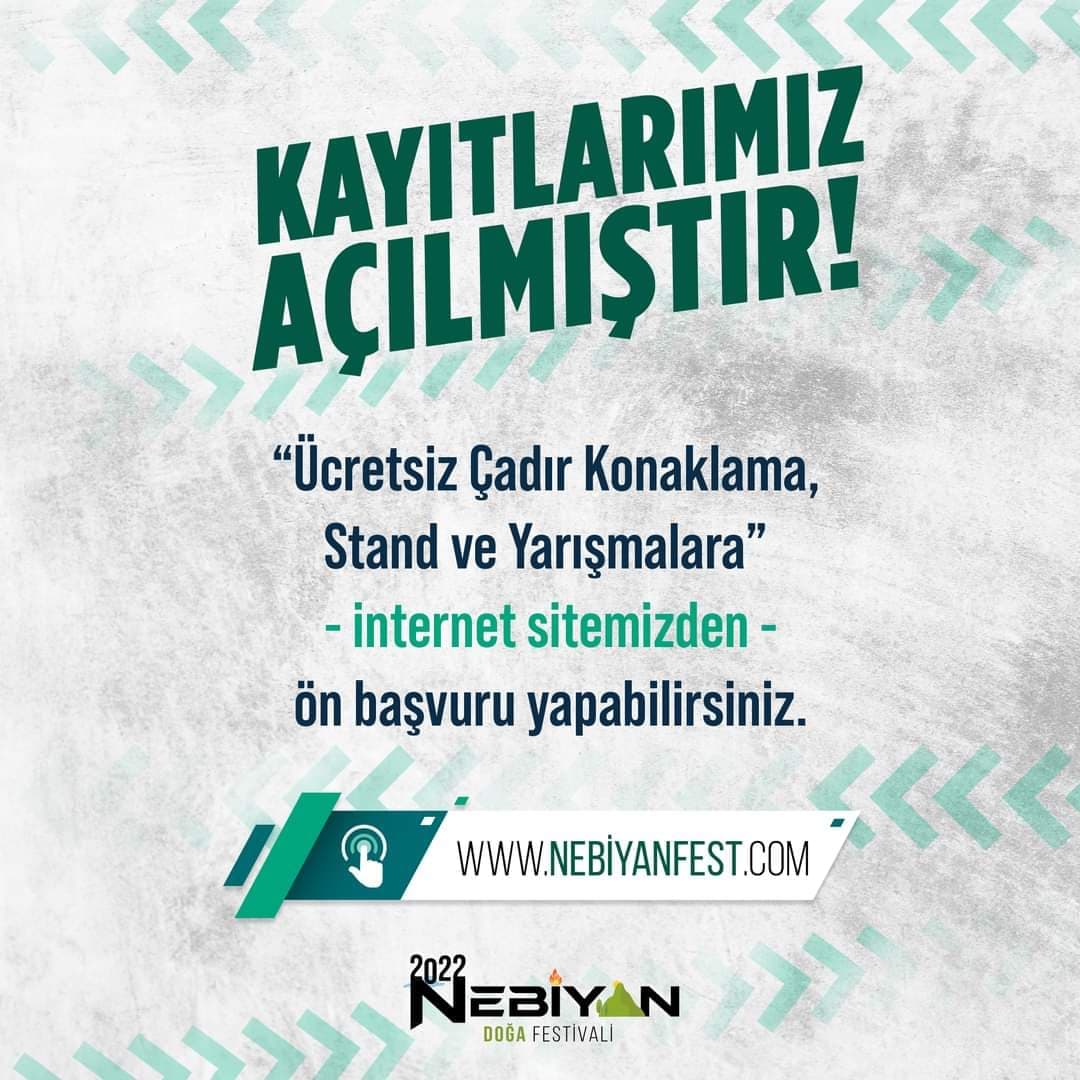 Nebiyanfest "Ücretsiz Çadır Konaklama, Stand ve Yarışmalara" internet sitemizden ön başvuru yapabilirsiniz.🤩
Doğa Seni Bekliyor, hazır mısın?
#Nebiyan #Samsun #19Mayis #Engiz #Nebiyanfest
nebiyanfest.com/kayit-ol/