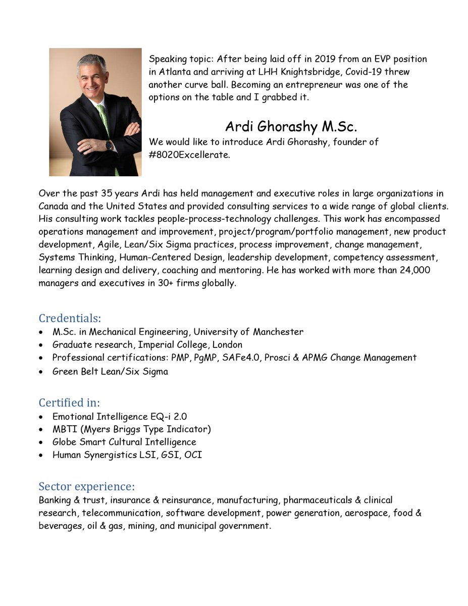 NetworkPen's tweet photo. We would like to introduce #Ardi Ghorashy, https://t.co/nG6MCKNKtM. from 80/20 Excellerate.   Ardi will be presenting “Implications for Executive in Transition” on August 22nd. 

#8020Excellerate #PEN #ExecutiveinTransition https://t.co/YyONS03Kcx