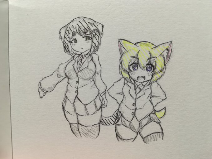 ラウンジのメモ帳で旅先アナログ(色が足りん) 