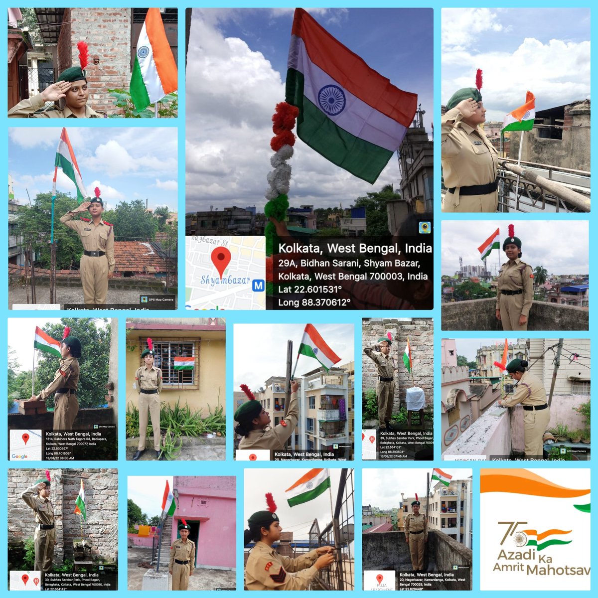 MkcNcc's tweet photo. As part of
 #Azadikeamritmahotsav
#HarGharTringa
3 days continue celebration
conducted by NCC unit of Maharani Kasiswari College,Kol B/WB &amp; S Dte at Shyambazar Kolkata. 
Flag hosting at the residents,Flag hosting at the college premises and cultural program by the cdts.
@nccwbskm https://t.co/h23xTnCVcG