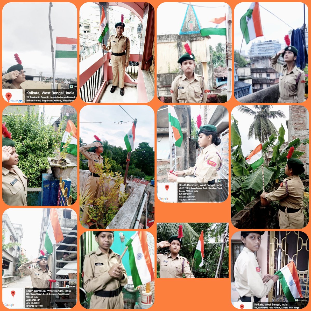 MkcNcc's tweet photo. As part of
 #Azadikeamritmahotsav
#HarGharTringa
3 days continue celebration
conducted by NCC unit of Maharani Kasiswari College,Kol B/WB &amp; S Dte at Shyambazar Kolkata. 
Flag hosting at the residents,Flag hosting at the college premises and cultural program by the cdts.
@nccwbskm https://t.co/h23xTnCVcG
