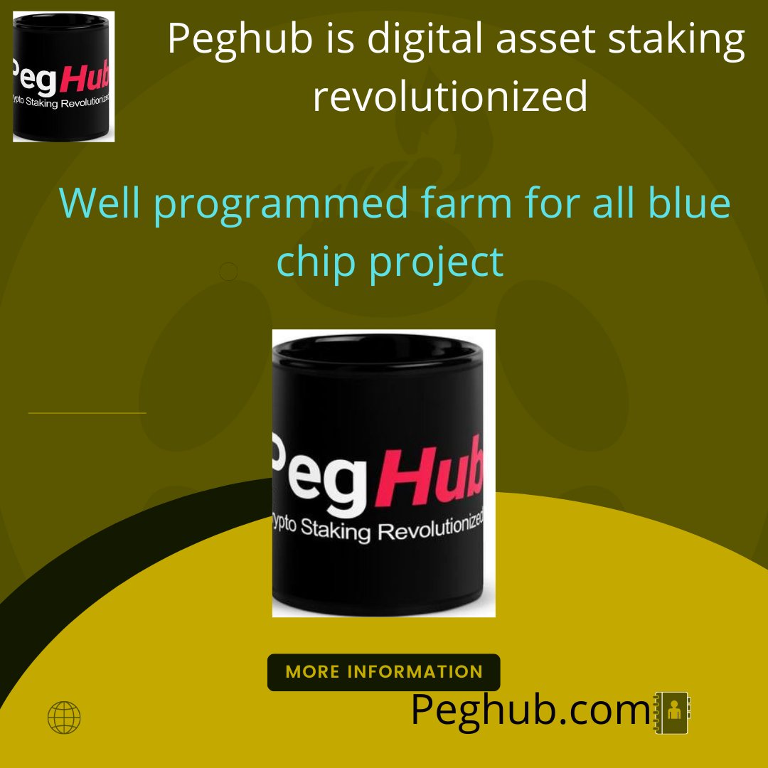 UkandieD's tweet image. @peghubdao revolutionized staking digital asset via it staking farms where all your blue chip crypto asset can be staked ..
#bitshare #staking #btc #investment #czpeg