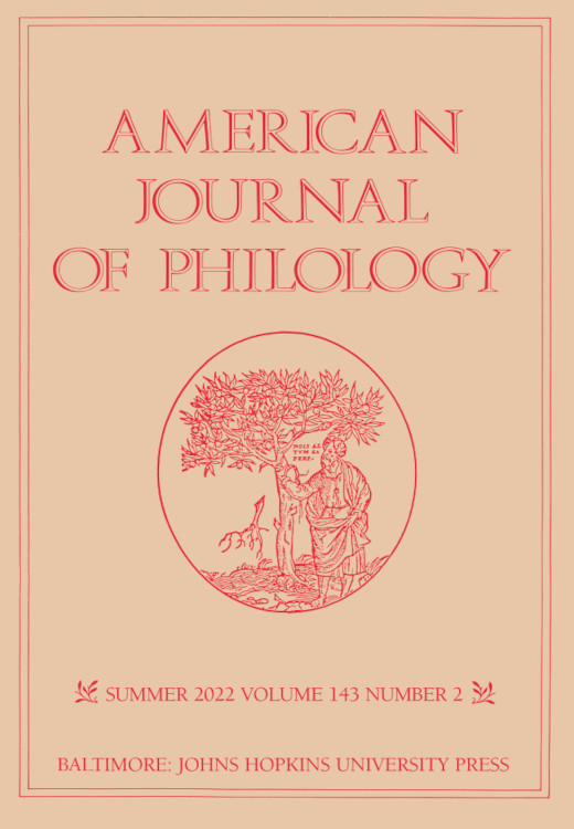 YaleClassicsLib's tweet photo. New issue of American Journal of Philology Vol. 143, Number 2 (Whole Number 570), Summer 2022 https://t.co/6gC1R1iiQy  @ProjectMUSE @JHUPress Special issue: Diversifying Classical Philology, Vol. 1 edited by Emily Greenwood https://t.co/0xXk5kpsyF