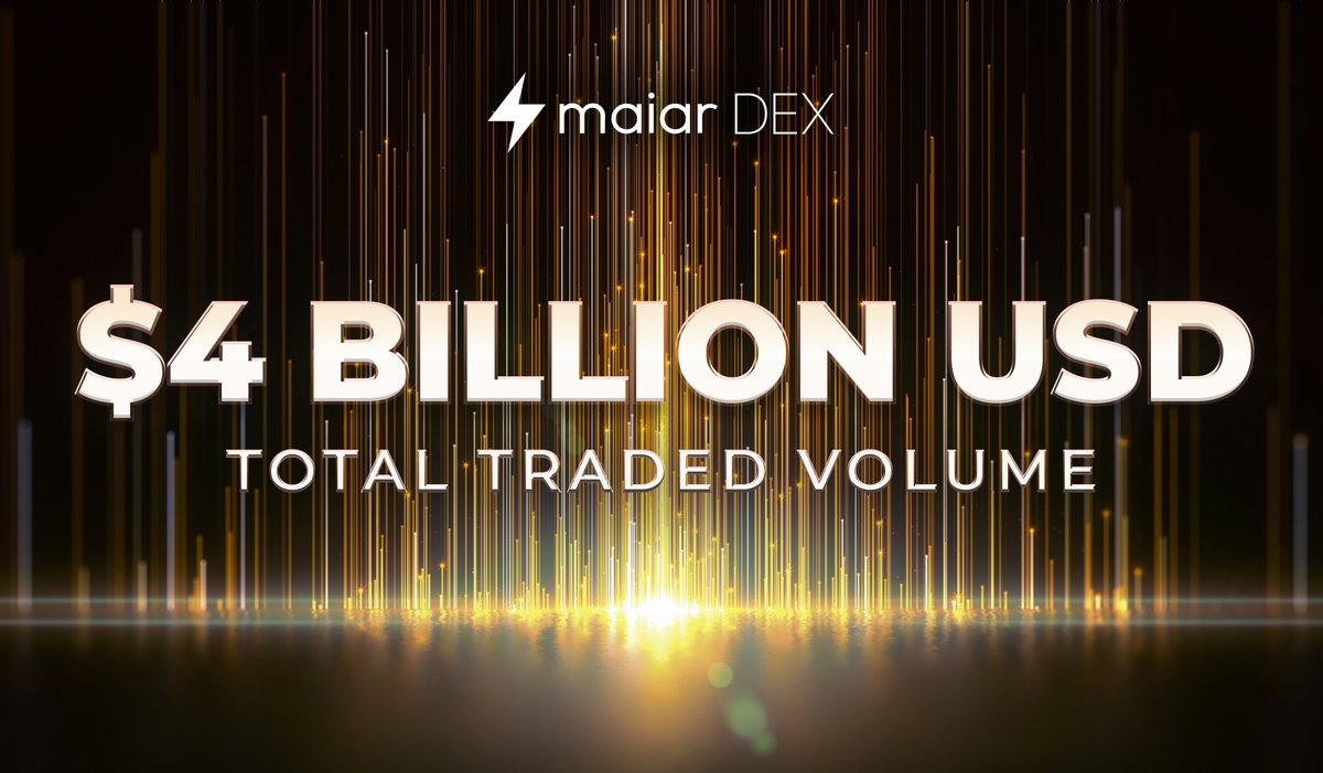 The power of autonomous &amp; permissionless markets enabled by blockchain technology🔥

Maiar Exchange has processed 2.5M+ trades which resulted in a $4.2 Billion total trading volume since launch.