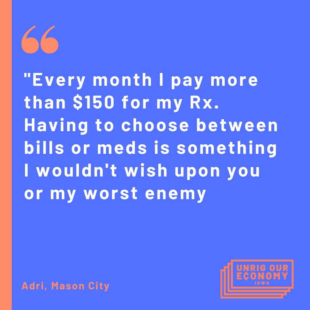 TaxMarchIowa's tweet photo. We need lawmakers like @ChuckGrassley &amp; @RepAshleyHinson to support bills that would lower prescription prices for Iowans! 
#UnrigOurEconomy https://t.co/P595uH10sj