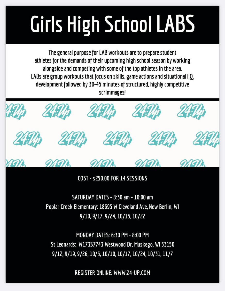 24:Up (@pcf24up) on Twitter photo High School Girls LABS!! Get prepared for your high school season!!
Register Now - 24-up.com/academies-2
<a href="/ocknightsgbb/">Oak Creek Girls Basketball</a> <a href="/IkeLionsGBB/">New Berlin Eisenhower Girls Basketball</a> <a href="/westvikingsGBB/">New Berlin West Lady Vikings Basketball</a> <a href="/PewGirlsHoops/">Pewaukee Girls Basketball</a> <a href="/bc_girlshoops/">BC Girls Hoops</a> <a href="/BDonaldson5/">Bryan Donaldson</a> <a href="/derekdeprey/">Derek Deprey</a> High School Girls LABS!! Get prepared for your high school season!!
Register Now - 24-up.com/academies-2
<a href="/ocknightsgbb/">Oak Creek Girls Basketball</a> <a href="/IkeLionsGBB/">New Berlin Eisenhower Girls Basketball</a> <a href="/westvikingsGBB/">New Berlin West Lady Vikings Basketball</a> <a href="/PewGirlsHoops/">Pewaukee Girls Basketball</a> <a href="/bc_girlshoops/">BC Girls Hoops</a> <a href="/BDonaldson5/">Bryan Donaldson</a> <a href="/derekdeprey/">Derek Deprey</a>