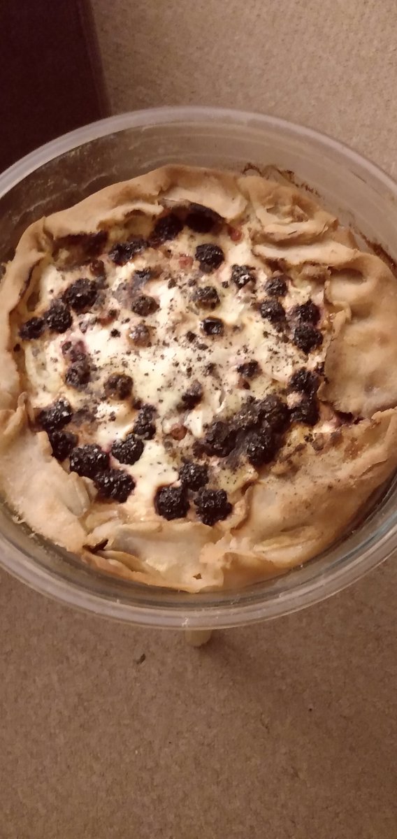 YourHealthFree1's tweet photo. A delicious gluten free fruit pie made with plums and blackcurrants from the allotment #allotment https://t.co/BE7Wi5vn3i