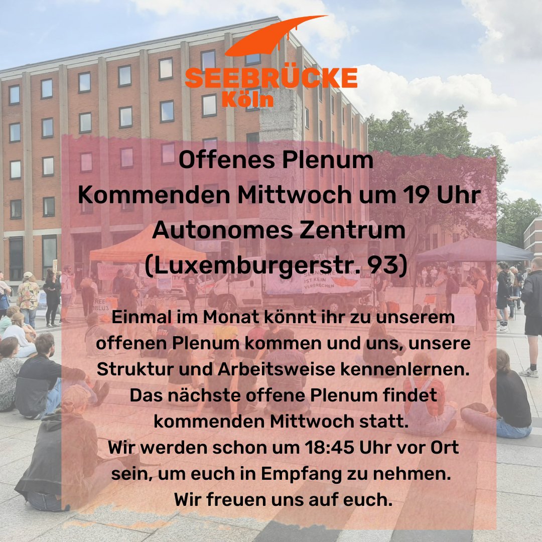 Kommenden Mittwoch findet unser nächstes offenes Plenum statt. Wenn ihr uns kennenlernen wollt, kommt gerne vorbei!