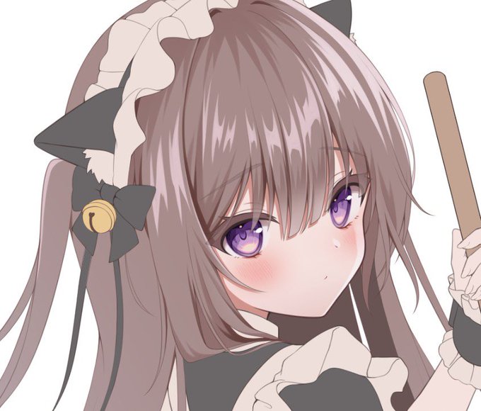 ねこみみカチューシャメイドさん描き途中 