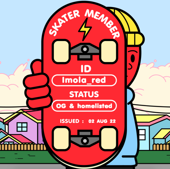 <a href="/skaterhomies/">SKATER HOMIES | 🛹️MINT END 31 DECEMBER</a> Sorry for the late tweet - but better late than never! thanks for the warm welcome and check out my custom PFP from <a href="/sob_nft/">SOB</a>, great community that keeps on building - get those NOTIS on!