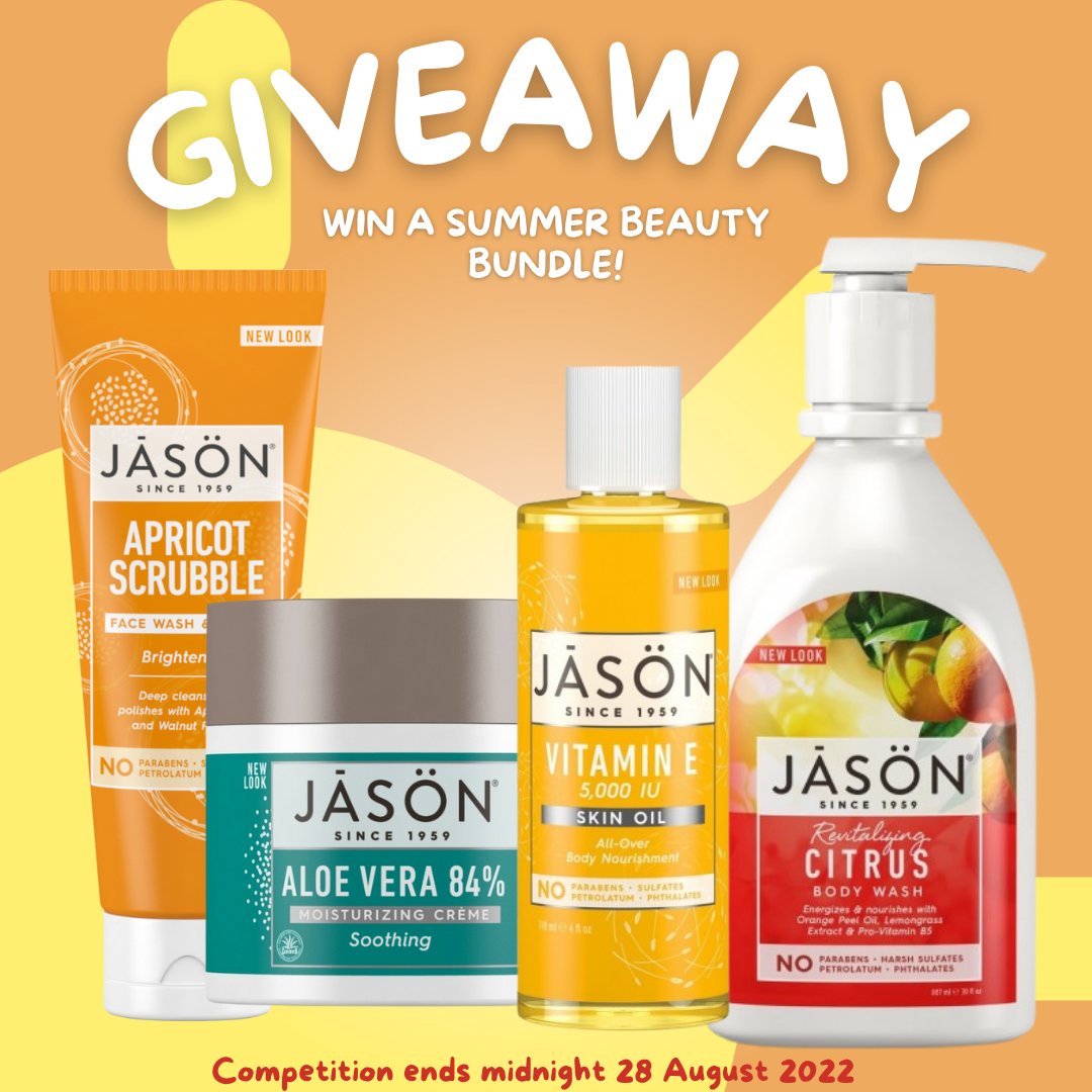 NLmagazine's tweet photo. To celebrate this summer's heatwave, we have an exciting summer #beauty bundle to #giveaway! 

#WIN all these @JASON_UK #skincare products 😍♥

To enter, retweet &amp; like this post, plus follow @JASON_UK and @NLmagazine 💕

#winitwednesday #winwinwin #competition https://t.co/LkdKUdlBF1