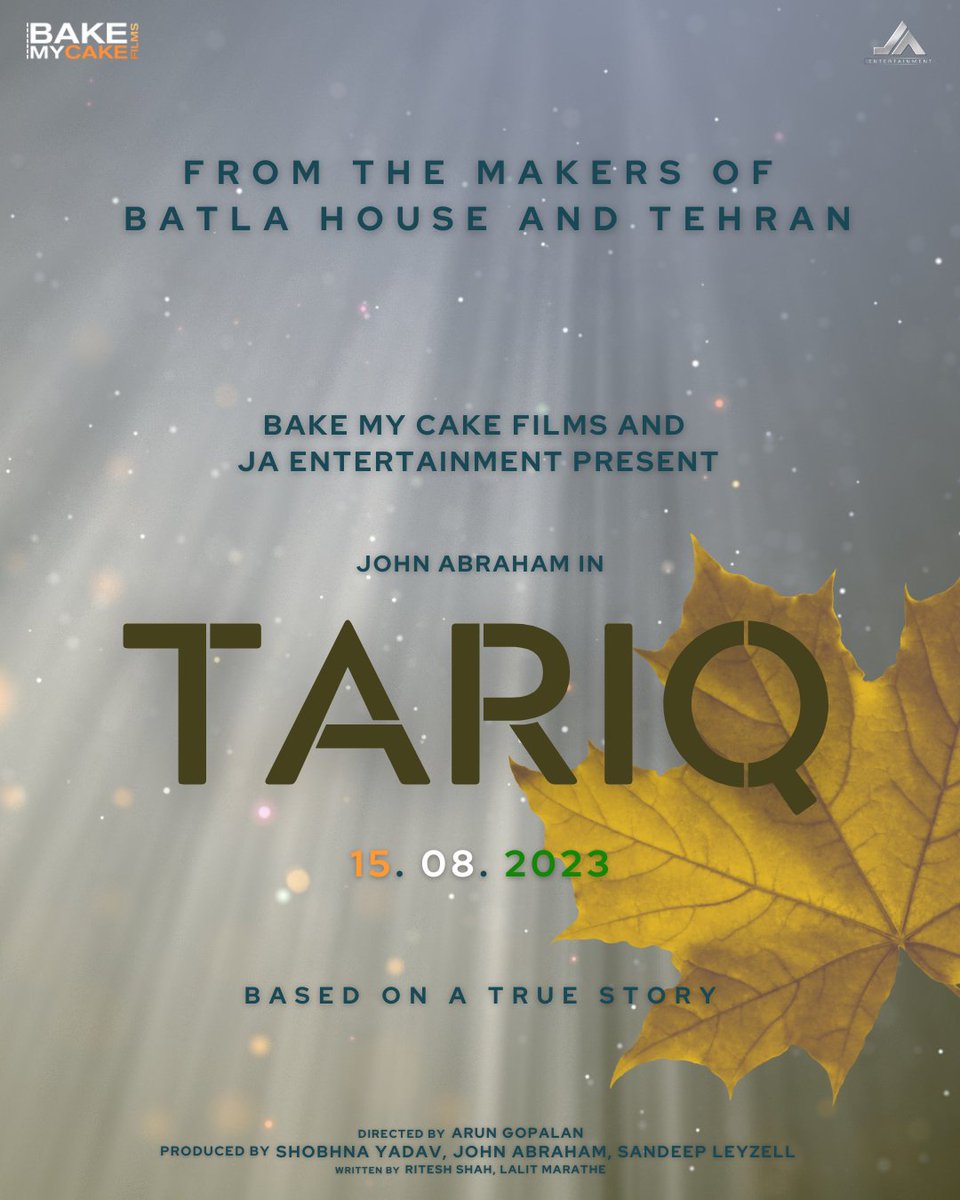 amitkarn99's tweet photo. #JohnAbraham and #BakeMyCakeFilms [#SandeepLeyzell, #ShobhnaYadav] join hands after #BatlaHouse and #Tehran... #John to essay lead role in #Tariq, directed by #ArunGopalan... [Tuesday] 15 Aug 2023 release #IndependenceDay. https://t.co/0w4lYJnieY