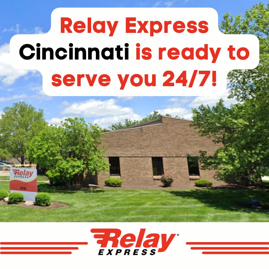RelayExpress's tweet photo. At just over 20,000 square feet and open 24/7/365, our Cincinnati #warehouse is here to serve your #logistics needs! Learn more at https://t.co/ab0ypqvlXU.
#mondaymotivation #relayexpress #expressservice #cincinnatioh #jobsincincinnati #drivers #logistics #trucking #finalmile https://t.co/NyOSdFGw3M