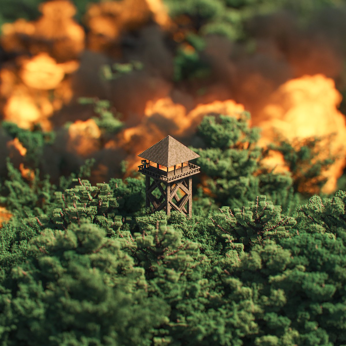 DrPix3lz's tweet photo. -- Forest Fire --
 
For every fire men and women here in France and over the world who fight against Fire
Please girls and boys, share, like and leave a comment ^0^
#magicavoxel #voxelart #voxel https://t.co/4o7Kp2JvoL