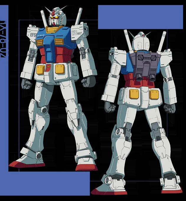 赤、青、白、黄トウカイテイオーとガンダムは配色がほぼ同じ 