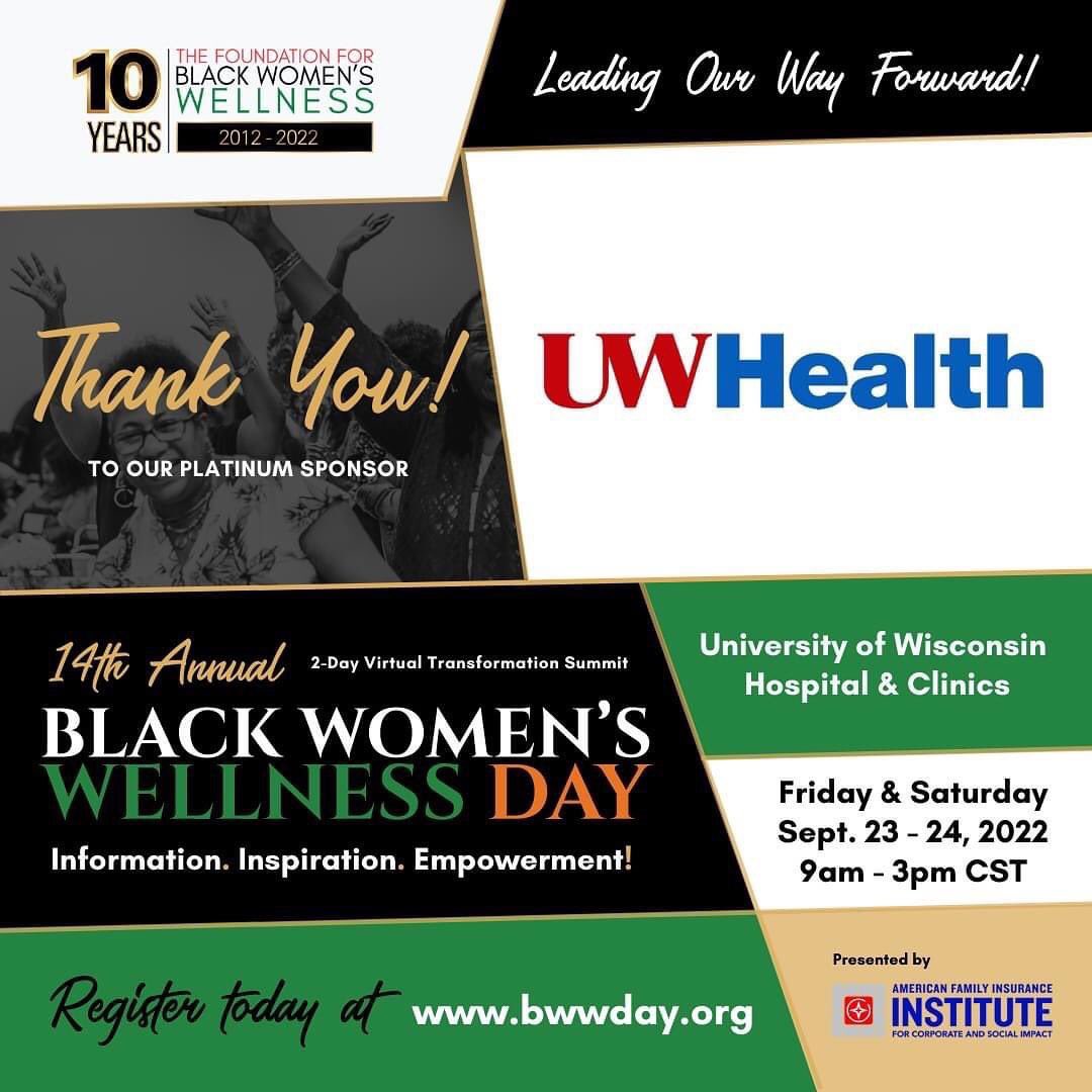 TheFFBWW's tweet photo. #BWWDAY Sponsor Alert! Join us today in thanking our Platinum Sponsor, @UWHealth for supporting #BWWDAY & #FFBWW since our very beginning in Wisconsin in 2012! #Their support and partnership has made a powerful difference!
Register & join us, Sept 23-24!
https://t.co/rrEBwJrFoD https://t.co/eImFTt6LfQ