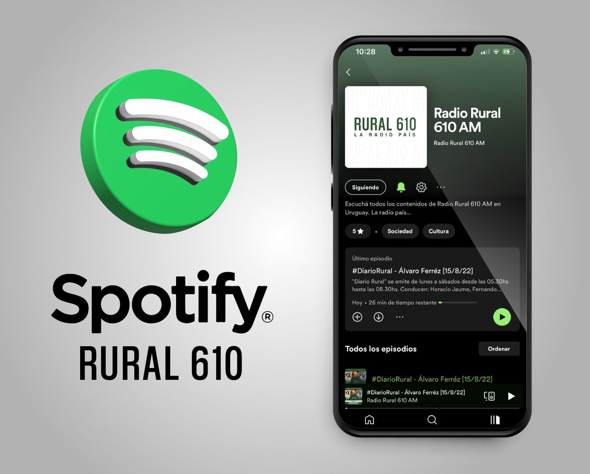 610Rural's tweet photo. ¡#LaRadioPaís también en Spotify!

🎧 Escuchá los contenidos destacados de todos nuestros programas dónde y cuando quieras

🔔 Seguinos y activá la campanita para recibir las notificaciones de cuando se suban contenidos 

📲LINK: https://t.co/TVHnohrXQl https://t.co/SnWiOX9ncs