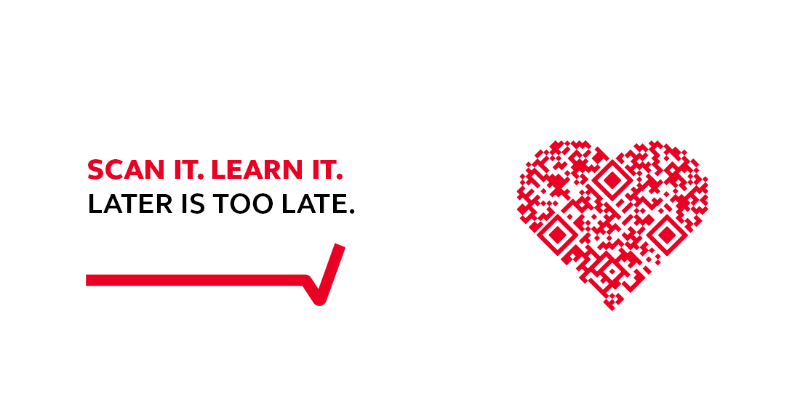 Sudden cardiac arrest can happen to anyone at any time - and currently, less than 1 in 10 people in the UK survive an out-of-hospital cardiac arrest. You can change that. Scan it. Learn it. Save a life. resus.org.uk/CPR #CPQR