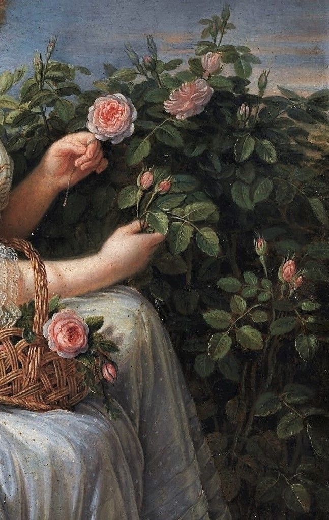 hands and flowers in art